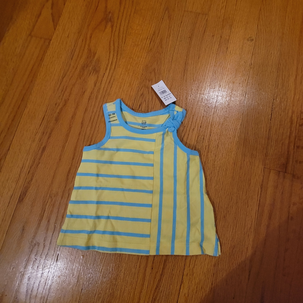 GAP Kids Yellow and Blue Striped Tank Top